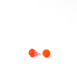 transparent neon orange small round studs